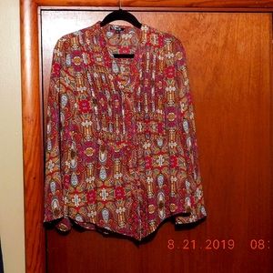 Roly Poly Blouse Size M Boho Prairie Button up EUC